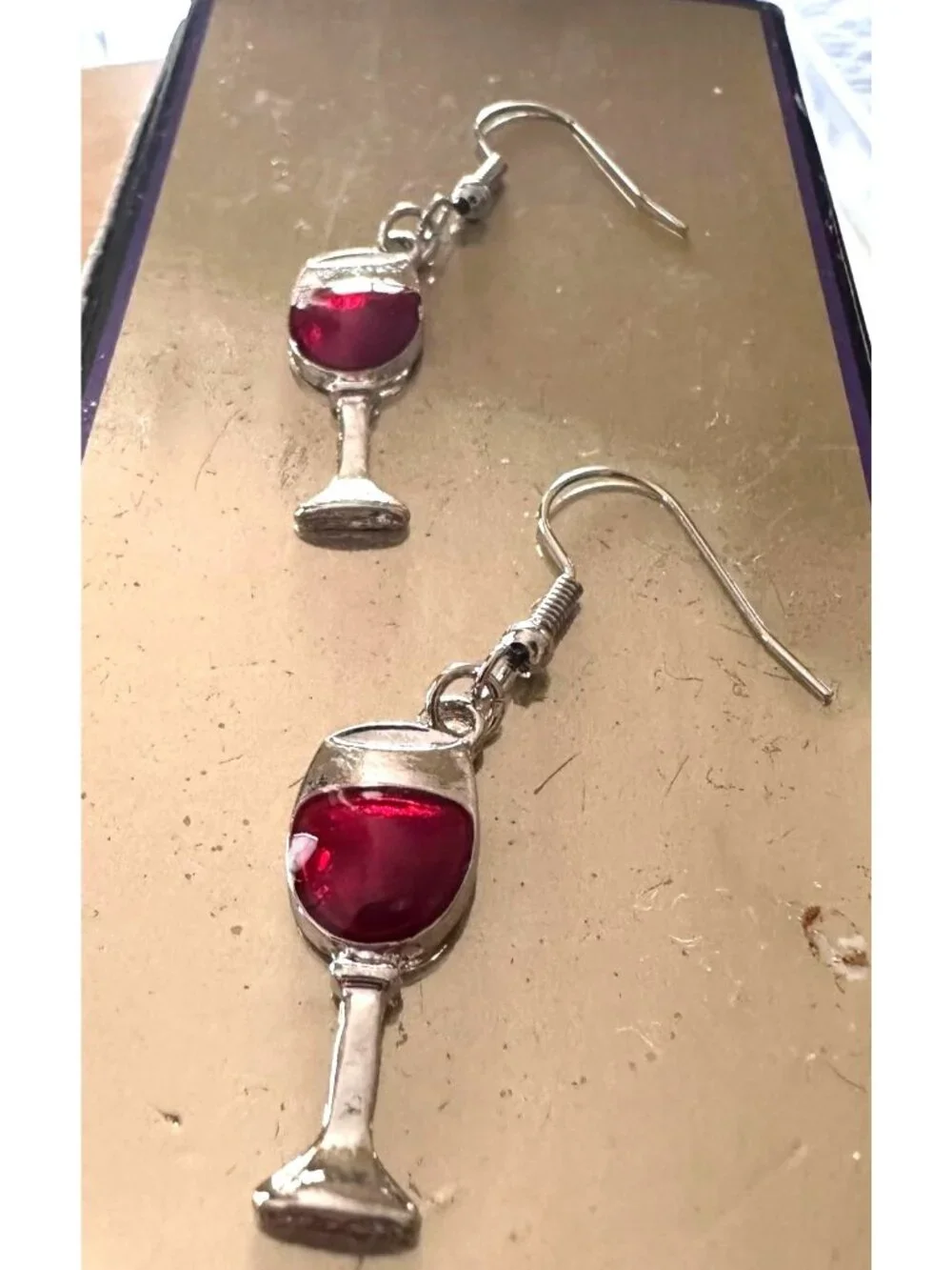 Red Wine Glass Earrings Merlot Cabernet Pinot NoirCocktails Dangle Hooks New